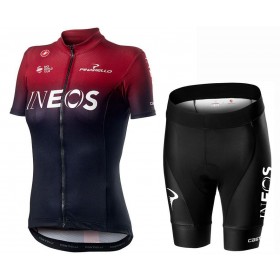 Set Wielershirt + Fietsbroek Kort 2019 TEAM INEOS Dames N001